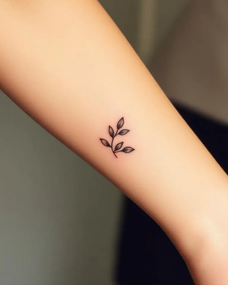 Olive branch tattoo on forearm